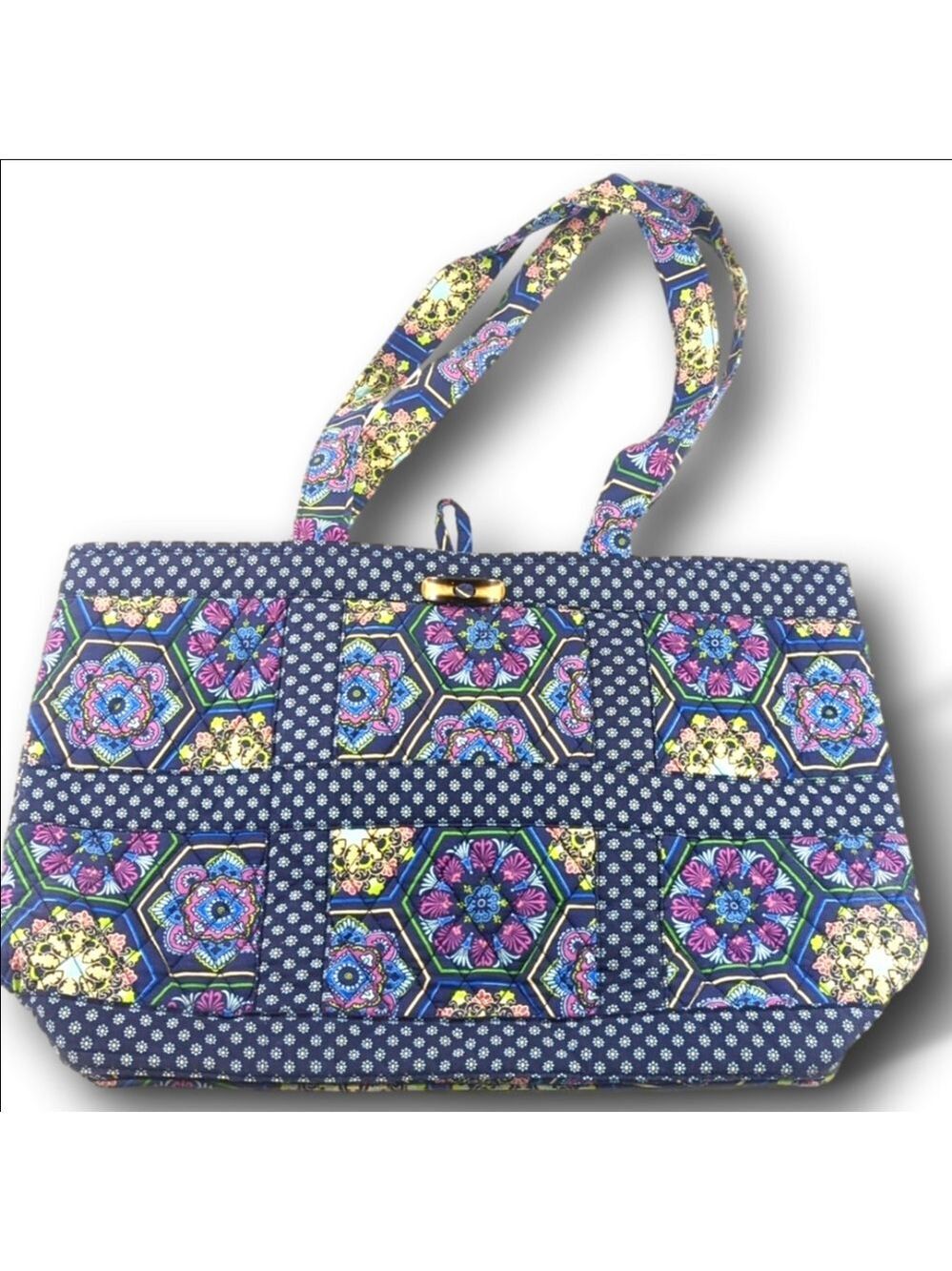 Floral quilted tote bag